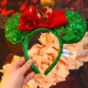Green in Red Disney World Park Christmas Ears